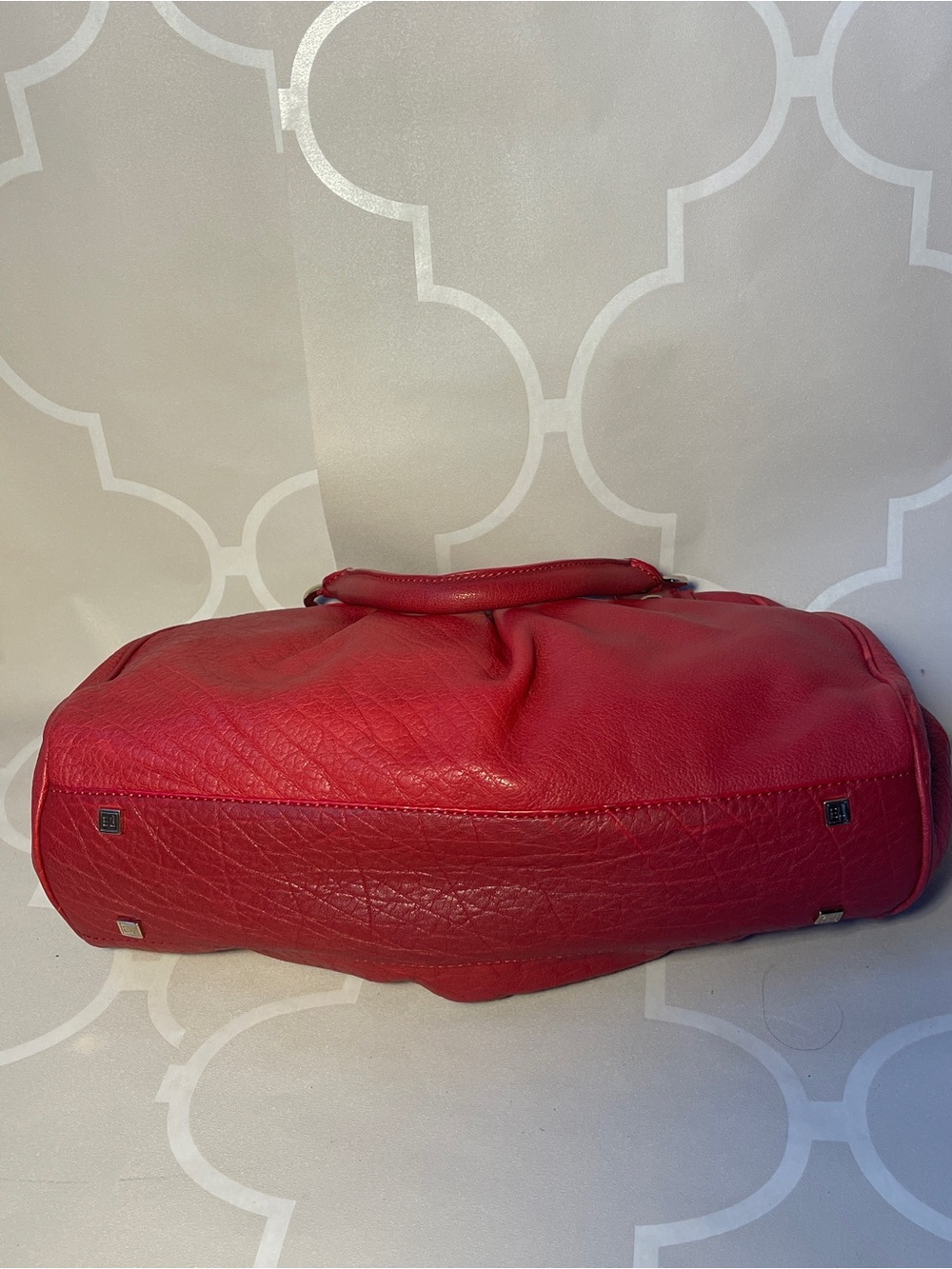 Vintage Elliott Lucca Red Leather Satchel Top Handle Shoulder Bag - Picture 5 of 14